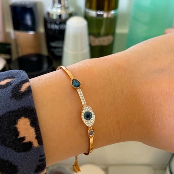 SWAROVSKI • Rose Gold Symbolica Bangle Evil Eye Bracelet - Picture 7 of 10